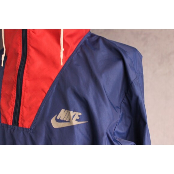 Nike Vintage Men's Pullover Hooded Windbreaker Jacket Size XL Blue Red - Picture 4 of 7